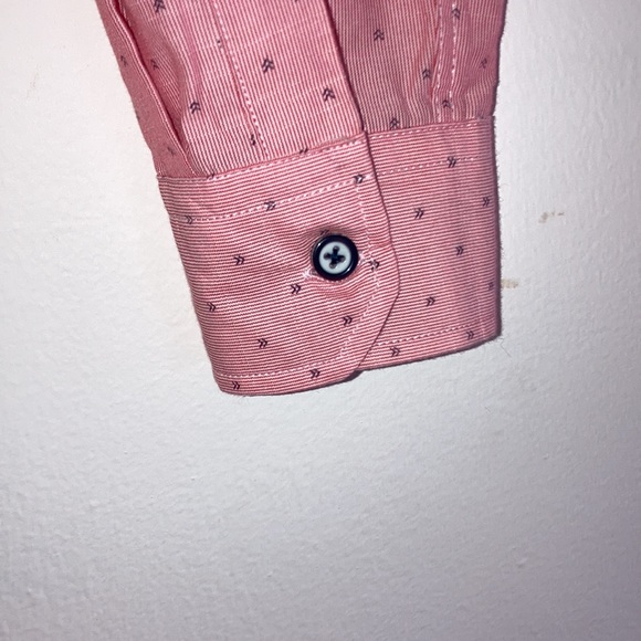 CRAFT & FLOW Pink Long Sleeve Button Down Medium Shirt w Arrow Print - Picture 5 of 9